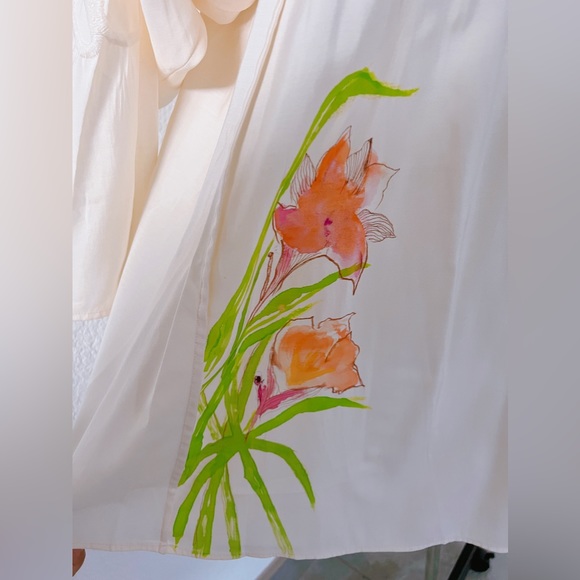 One of a Kind Boho Hand Painted Laser Cut Dress - Picture 5 of 10